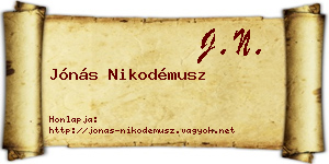 Jónás Nikodémusz névjegykártya